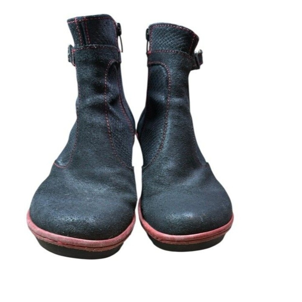 ART The Art Company Womens Size 40/9 Black Leather Zip Wedge Heel Bootie Boots - Picture 9 of 10